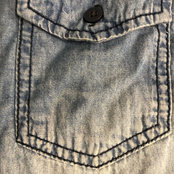 Practical Denim light blue stonewashed warm lining Women’s shirt front opening - Picture 6 of 9